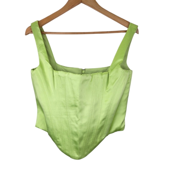 House of CB Tops - House Of Cb Rafa Lime Satin Longline Corset Size Medium